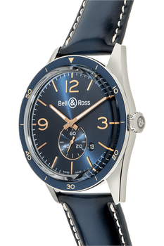 BR 123 Officer Blue Stainless Steel Automatic