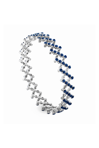 Serafino 5-row Ring Bracelet in White Gold with Blue Sapphires