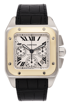 Santos 100 Chronograph Yellow Gold and Stainless Steel Automatic