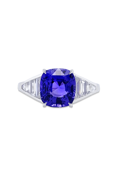 Cushion Cut Purple Sapphire Ring