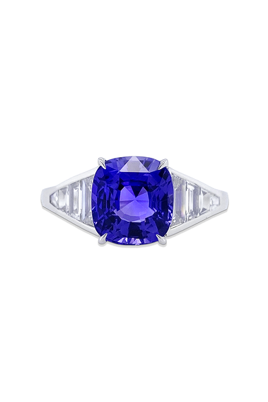 Cushion Cut Purple Sapphire Ring