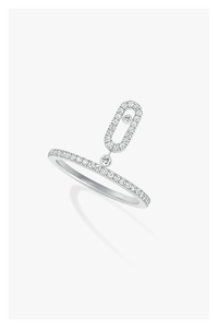 Move Uno Pendant Ring in White Gold Size 54