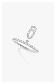 Move Uno Pendant Ring in White Gold Size 54
