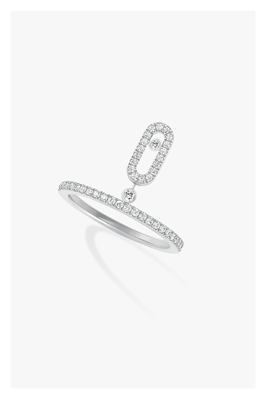 Move Uno Pendant Ring in White Gold Size 54