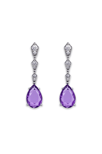 Pear Cut Purple Sapphire Earrings