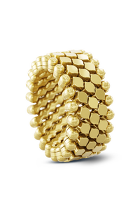 Brevetto 5-row Multi Size Ring in Yellow Gold