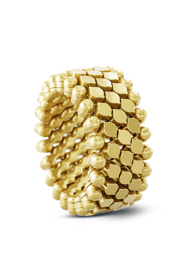 Brevetto 5-row Multi Size Ring in Yellow Gold