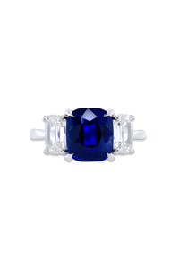 Cushion Blue Sapphire Ring