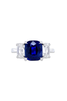 Cushion Blue Sapphire Ring
