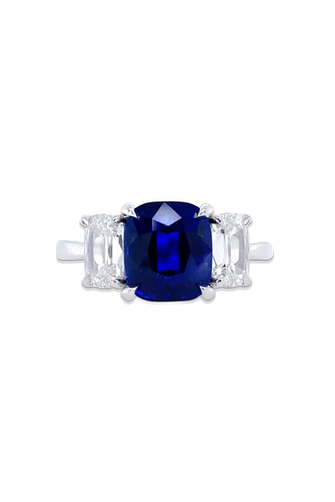 Cushion Blue Sapphire Ring