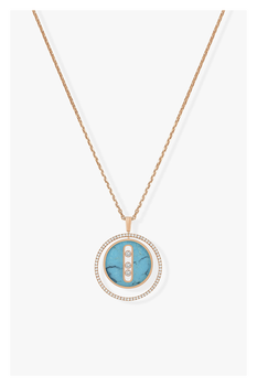 Lucky Move Turquoise MM Pendant in Pink Gold 