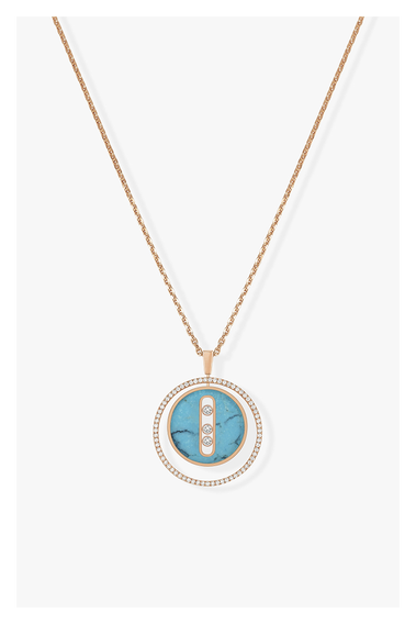 Lucky Move Turquoise MM Pendant in Pink Gold 