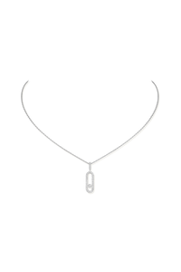Move Uno diamond necklace in white gold