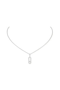 Move Uno LM Pav&eacute; Pendant in White Gold