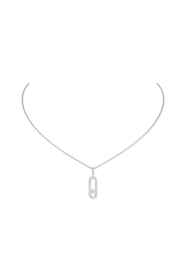Move Uno LM Pav&eacute; Pendant in White Gold