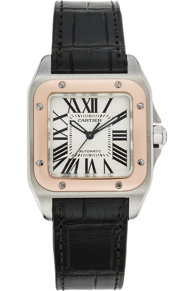 Santos 100 Rose Gold and Stainless Steel Automatic