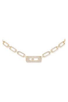 My Move Pav&eacute; Chain Necklace in Yellow Gold