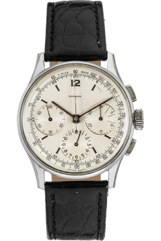Tourneau Chronograph Circa 1950s Stainless Steel Manual