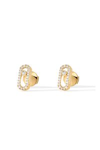 Yellow gold diamond earrings Move Uno