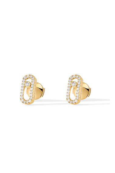 Yellow gold diamond earrings Move Uno