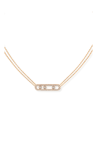 Pavé Pink gold diamond necklace Move