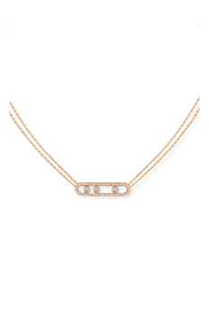 Move Classique Pav&eacute; Pendant in Pink Gold