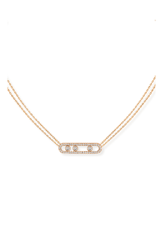 Pav&eacute; Pink gold diamond necklace Move