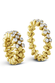 Brevetto 3-row Multi Size Ring in Yellow Gold