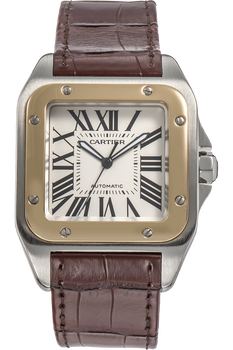 Santos 100 Yellow Gold and Stainless Steel Automatic