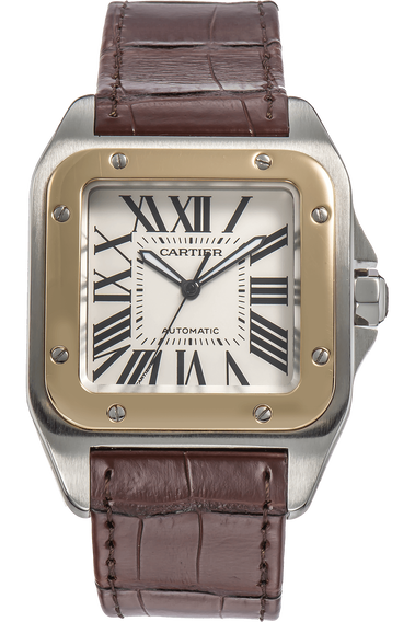 Santos 100 Yellow Gold and Stainless Steel Automatic