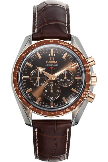 Omega speedmaster broad arrow 1957 rose gold shop
