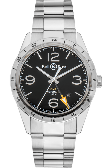 BR 123 GMT 24H Stainless Steel Automatic