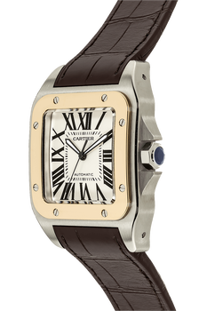 Santos 100 Yellow Gold and Stainless Steel Automatic