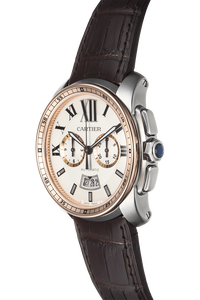 Calibre de Cartier Chronograph Rose Gold and Stainless Steel Automatic