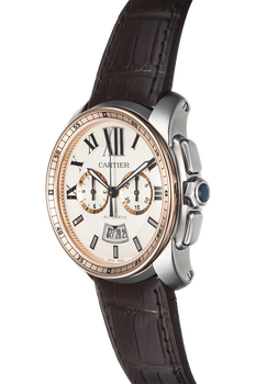 Calibre de Cartier Chronograph Rose Gold and Stainless Steel Automatic