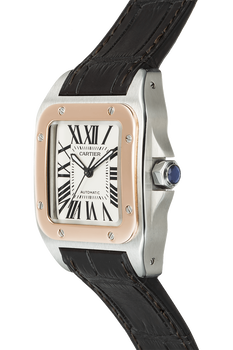 Santos 100 Rose Gold and Stainless Steel Automatic