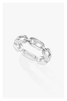 Move Link Multi Ring in White Gold Size 53