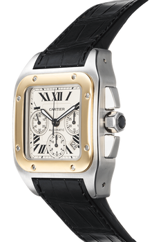 Santos 100 Chronograph Yellow Gold and Stainless Steel Automatic