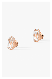 Rose gold diamond earrings Move Uno