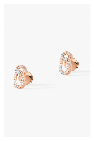 Rose gold diamond earrings Move Uno