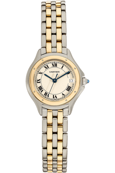 Pre Owned Cartier Cougar Yellow Gold and Stainless Steel Quartz