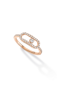 Move Uno LM Pavé Ring in Pink Gold Size 57