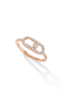 Move Uno LM Pav&eacute; Ring in Pink Gold Size 57