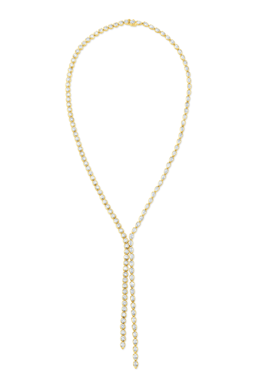 Lariat Diamond Necklace in Yellow Gold