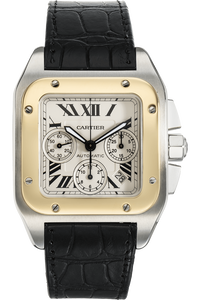 Santos 100 Chronograph Yellow Gold and Stainless Steel Automatic