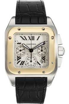 Santos 100 Chronograph Yellow Gold and Stainless Steel Automatic
