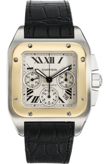 Santos 100 Chronograph Yellow Gold and Stainless Steel Automatic