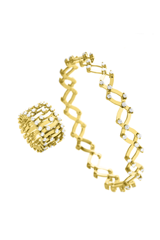 Serafino 1942 7-row Ring Bracelet in Yellow and White Gold