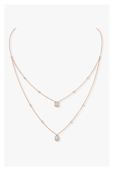 My Twin Necklae in Pink Gold