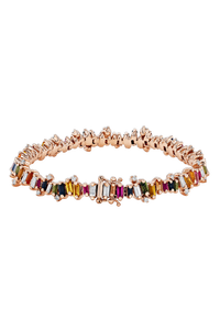 Bold Burst Rainbow Sapphire Tennis Bracelet
